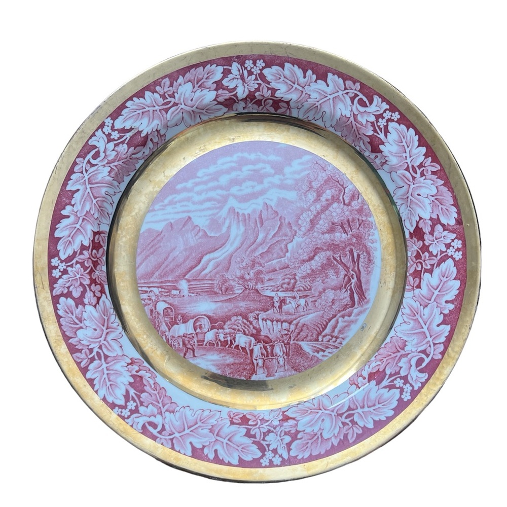 Vintage 22k Gold Homer Laughlin “Home to Thanksgiving” Plate